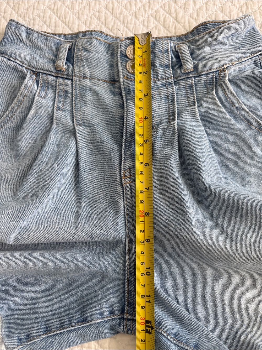 Wild fable Light Blue Pleated Denim Shorts Size 0  Vacation Summer Coastal Jean - Picture 6 of 12